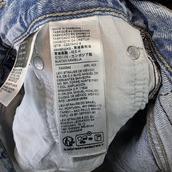 Levis Low Pro Straight Jeans Womens 27 Blue Mid Rise Light Wash Denim Pants - Picture 16 of 16